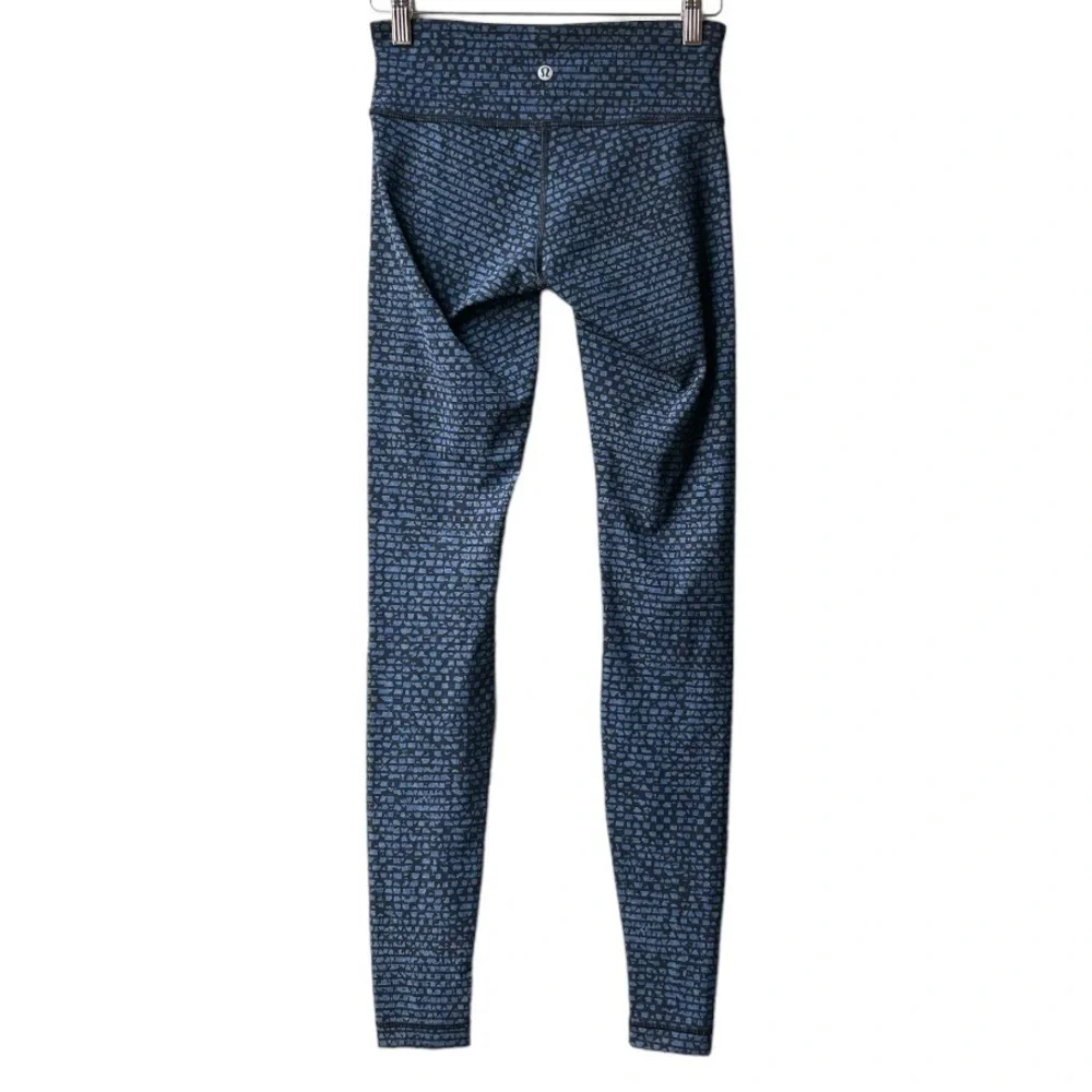 Lululemon Wunder Under Pant III Shatter Weave Desert Teal Alberta Lake Sz 4 - Picture 8 of 14